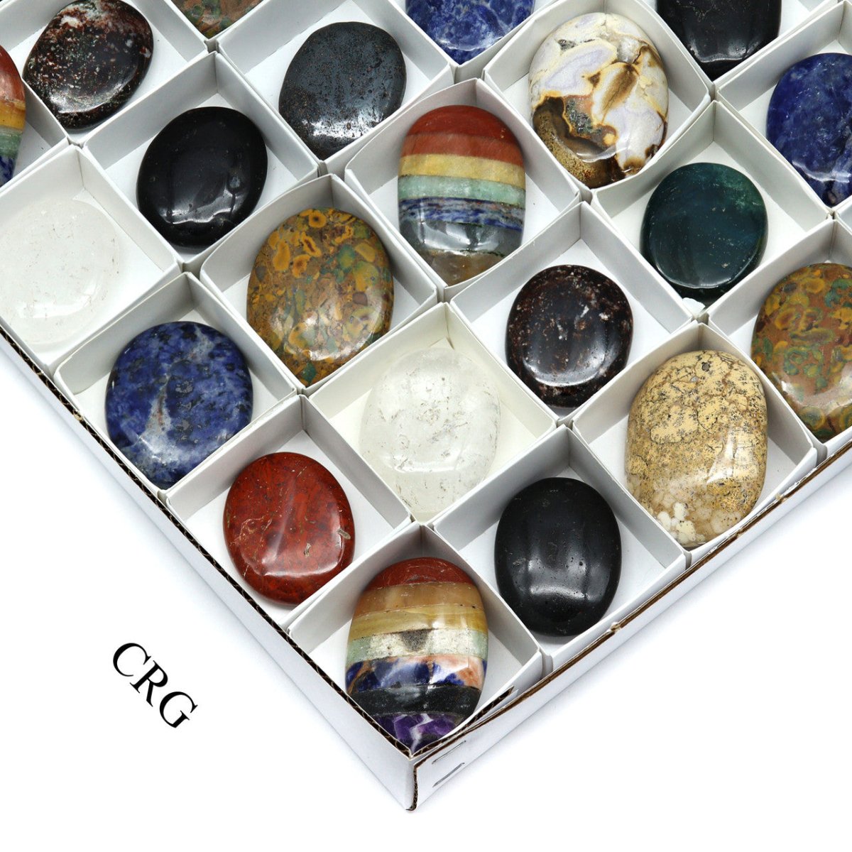 35 Piece Flat - Assorted Gemstone Palm Stones