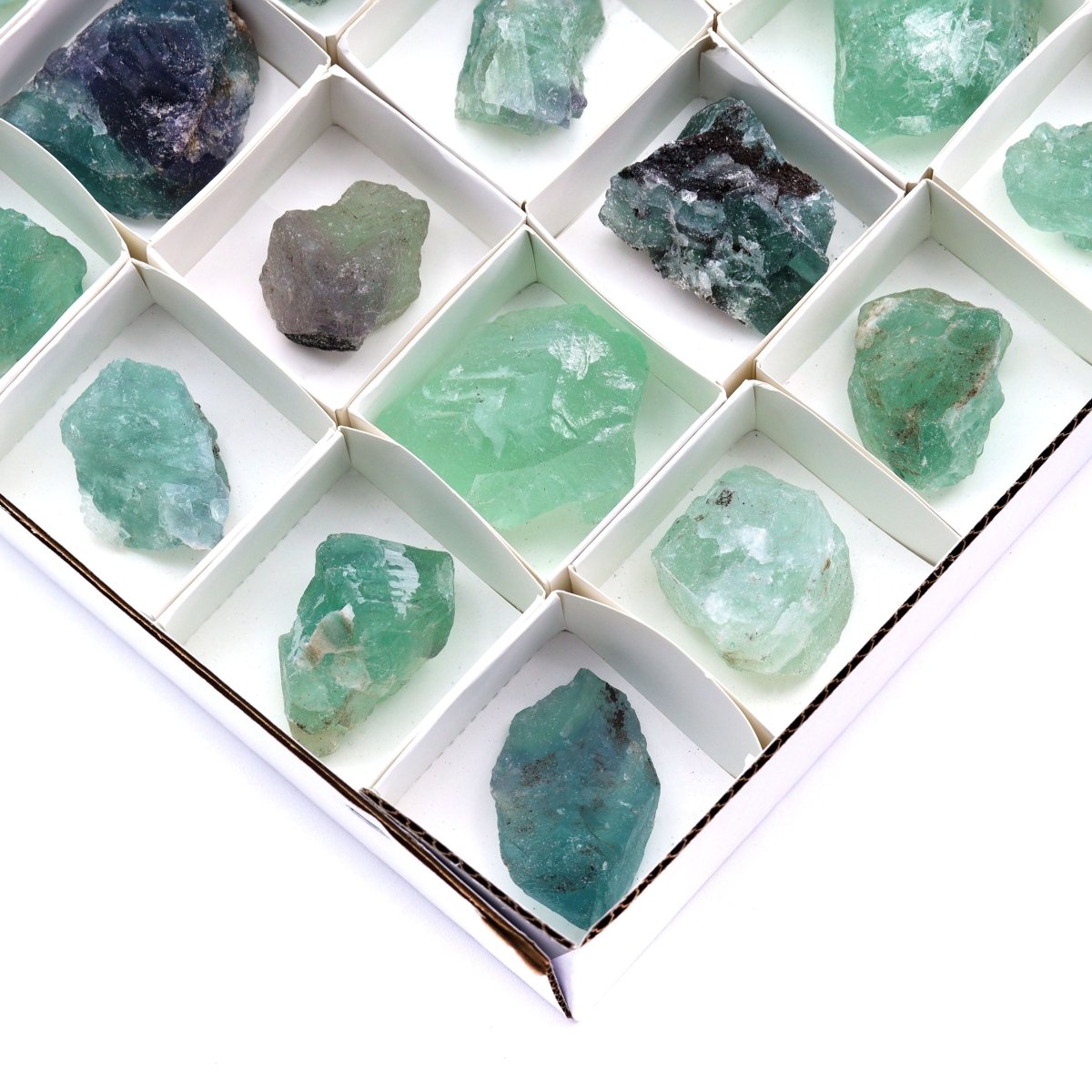 35 Piece Flat - Assorted Rough Fluorite / 1.5"-2.5"