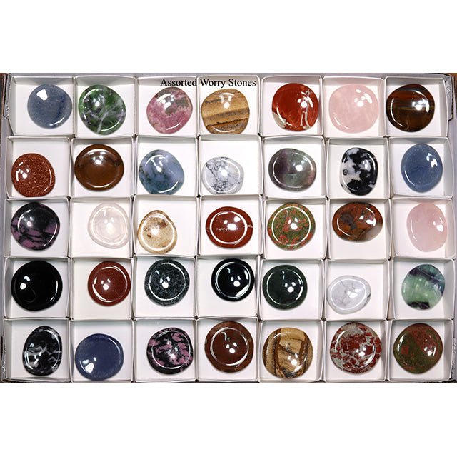 35 Piece Flat - Assorted Worry Stone / 1"-2"