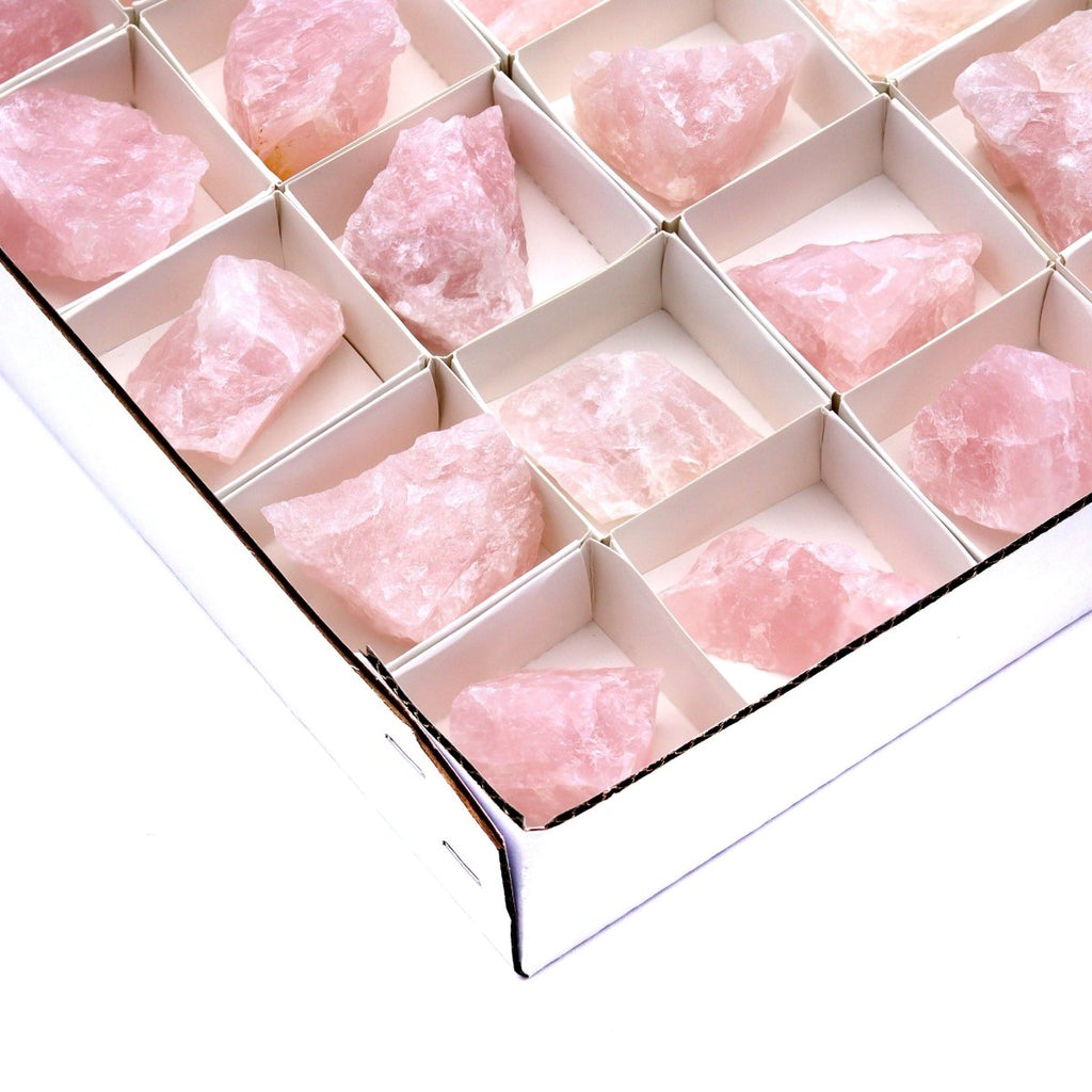 35 Piece Flat - Rough Rose Quartz