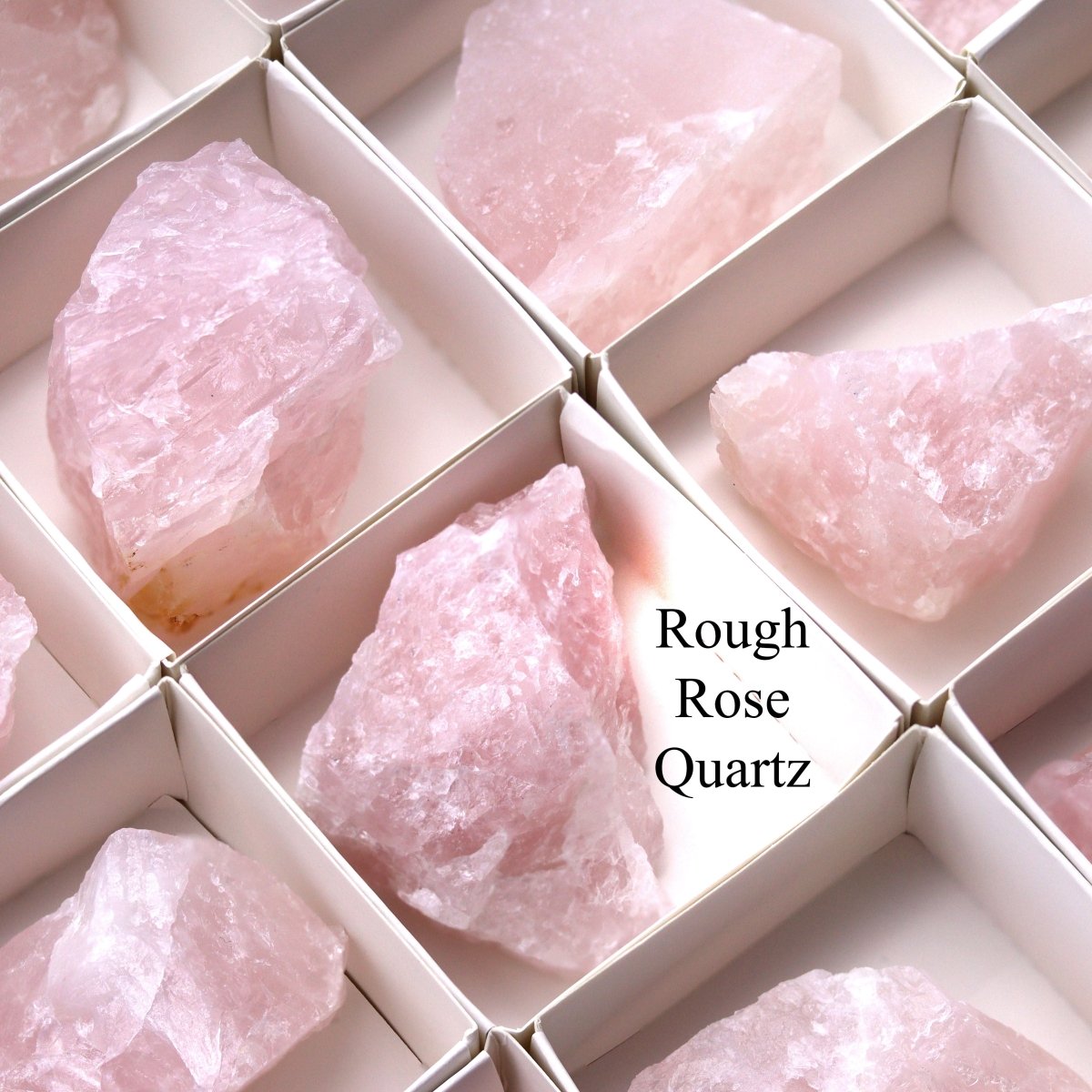 35 Piece Flat - Rough Rose Quartz