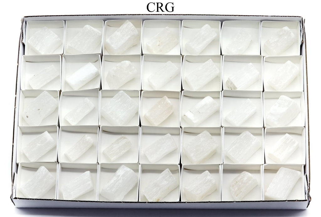 35 Piece Flat - Rough Selenite