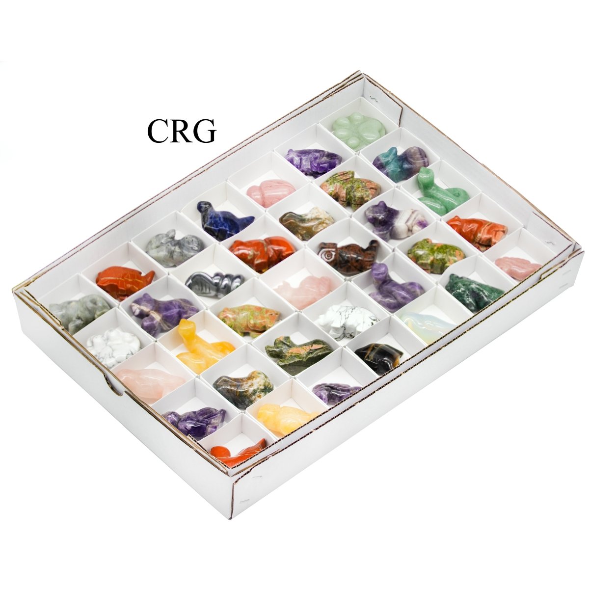 35 Piece Flat - Zoo Flat - Mixed Crystal Animal Carvings - 2"