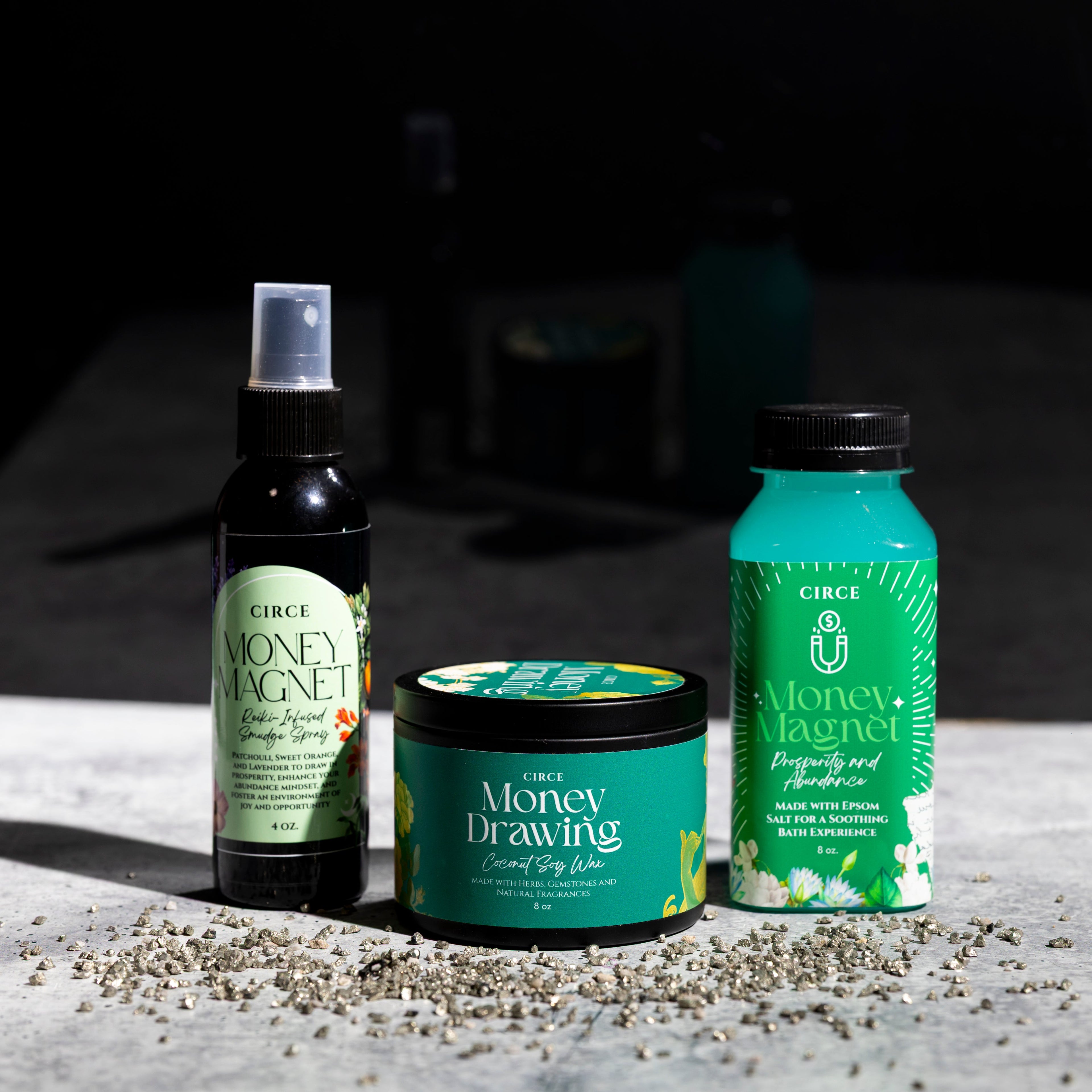 Money Magnet Ritual Set – Candle, Smudge Spray & Prosperity Bath