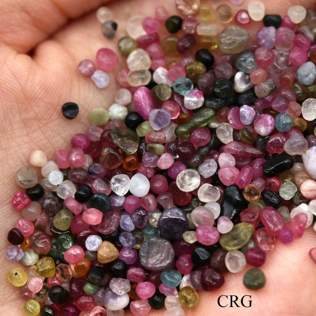 4 OZ. LOT - Multi-Colored Tourmaline Tiny Tumbled Chips