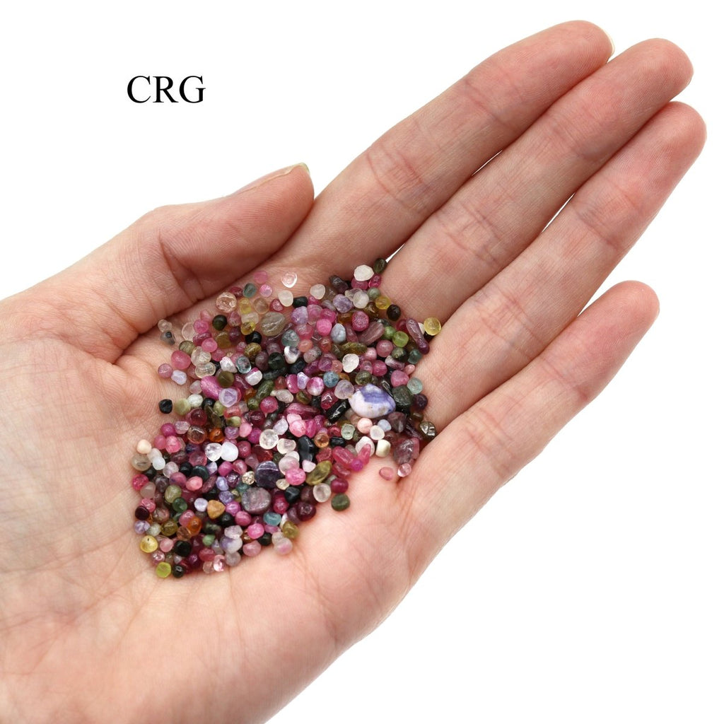 4 OZ. LOT - Multi-Colored Tourmaline Tiny Tumbled Chips