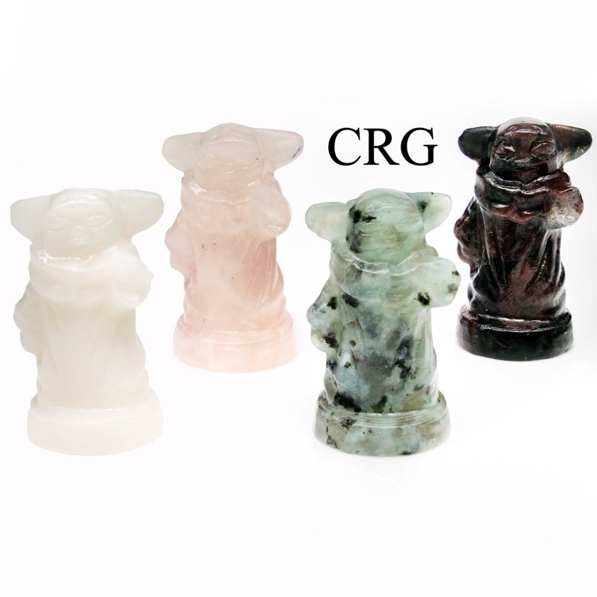 Assorted Gemstone Baby Yoda 1.5 Inches (4 Pieces)