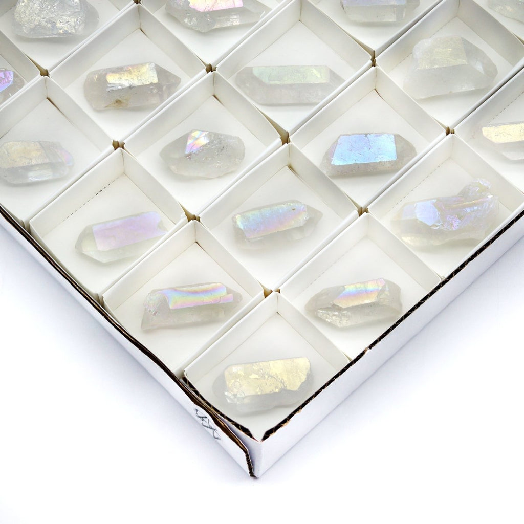 48 Piece Flat Angel Aura Quartz Points 1"-2" AVG