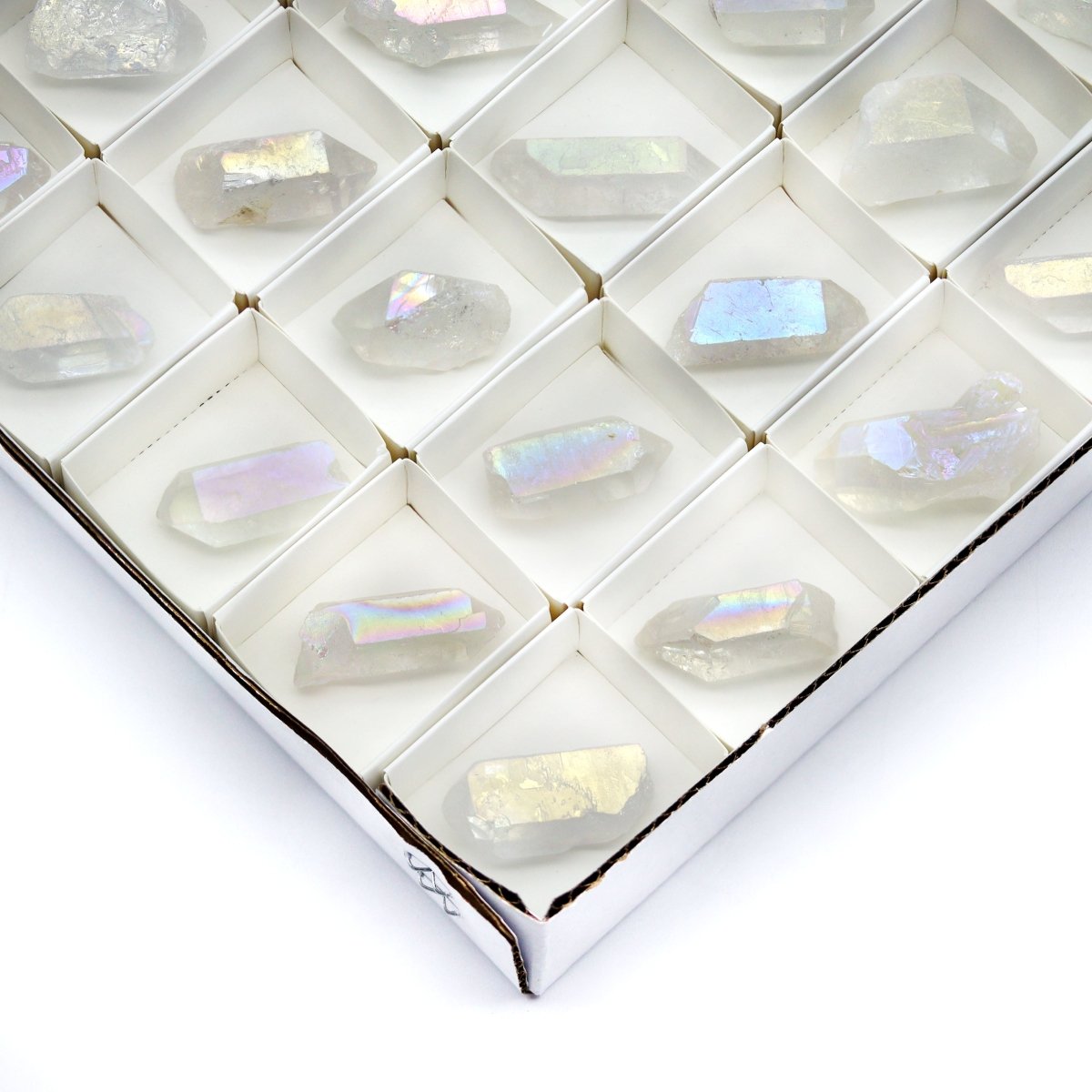48 Piece Flat Angel Aura Quartz Points 1"-2" AVG