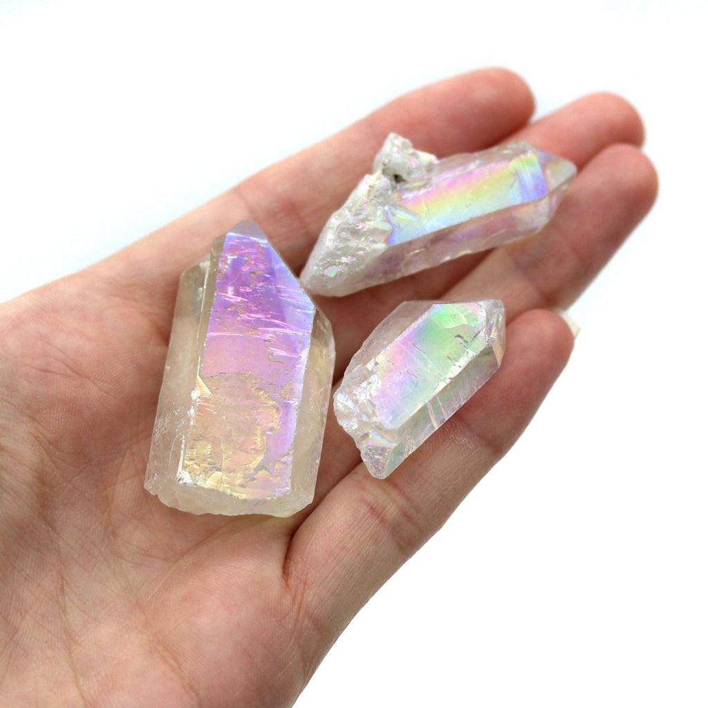 48 Piece Flat Angel Aura Quartz Points 1"-2" AVG