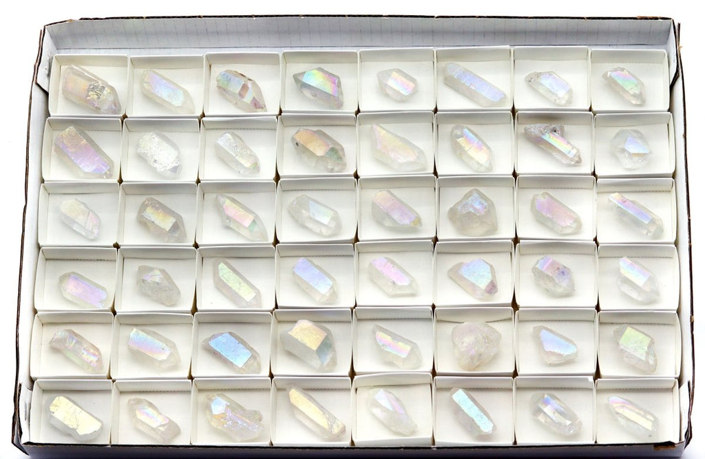 48 Piece Flat Angel Aura Quartz Points 1"-2" AVG