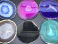 Large Round Circular Agate Slices (2 Pounds)(4.5 - 5.5 Inches)(Size #5) Two LBs Wholesale Pink Blue Teal Pink Purple Mixed Colors
