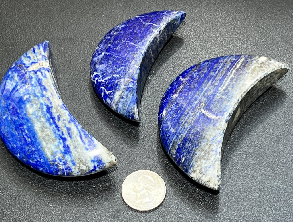 Lapis Lazuli Crescent Moon Carving