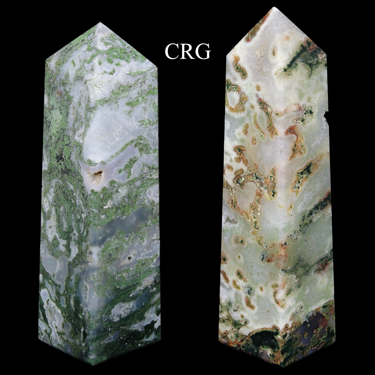 2 KILO LOT - Moss Agate Druzy Towers / Mixed Sizes