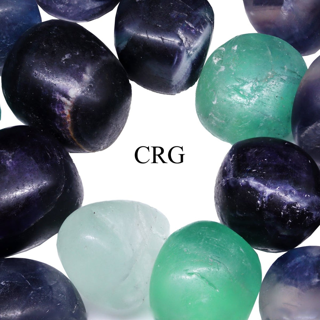 5 LB. LOT - Tumbled Not Polished Rainbow Fluorite / .5"-1.5" avg.
