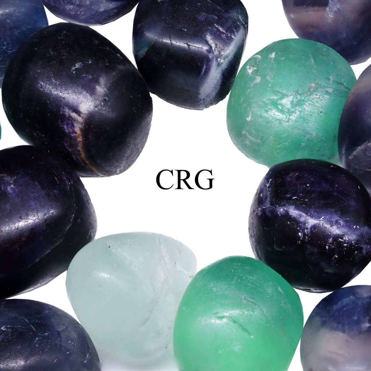 5 LB. LOT - Tumbled Not Polished Rainbow Fluorite / .5"-1.5" avg.