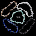 Mixed Gemstone Chip Bead Stretch Bracelets (4 To 7 mm) (5 Pieces) (INJD)