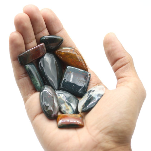 50 GRAM LOT - Fancy Indian Bloodstone Cabochons / Mixed Sizes