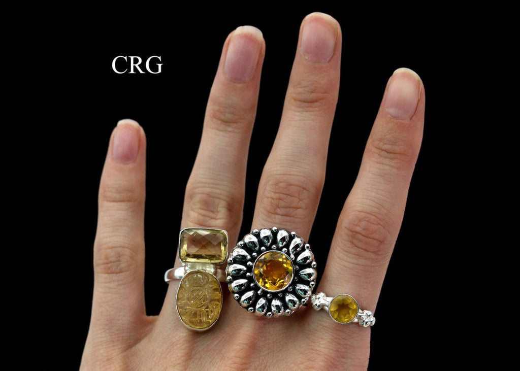 50 Gram Lot - CITRINE Sterling Silver 925 Gemstone Rings Wholesale