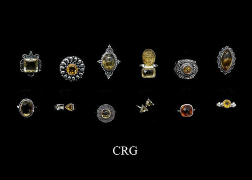 50 Gram Lot - CITRINE Sterling Silver 925 Gemstone Rings Wholesale