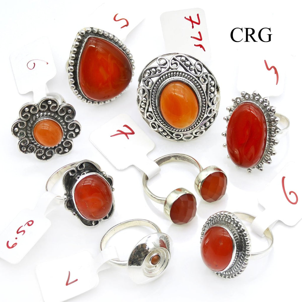 50 Gram Lot - Carnelian Sterling Silver 925 Gemstone Rings Wholesale
