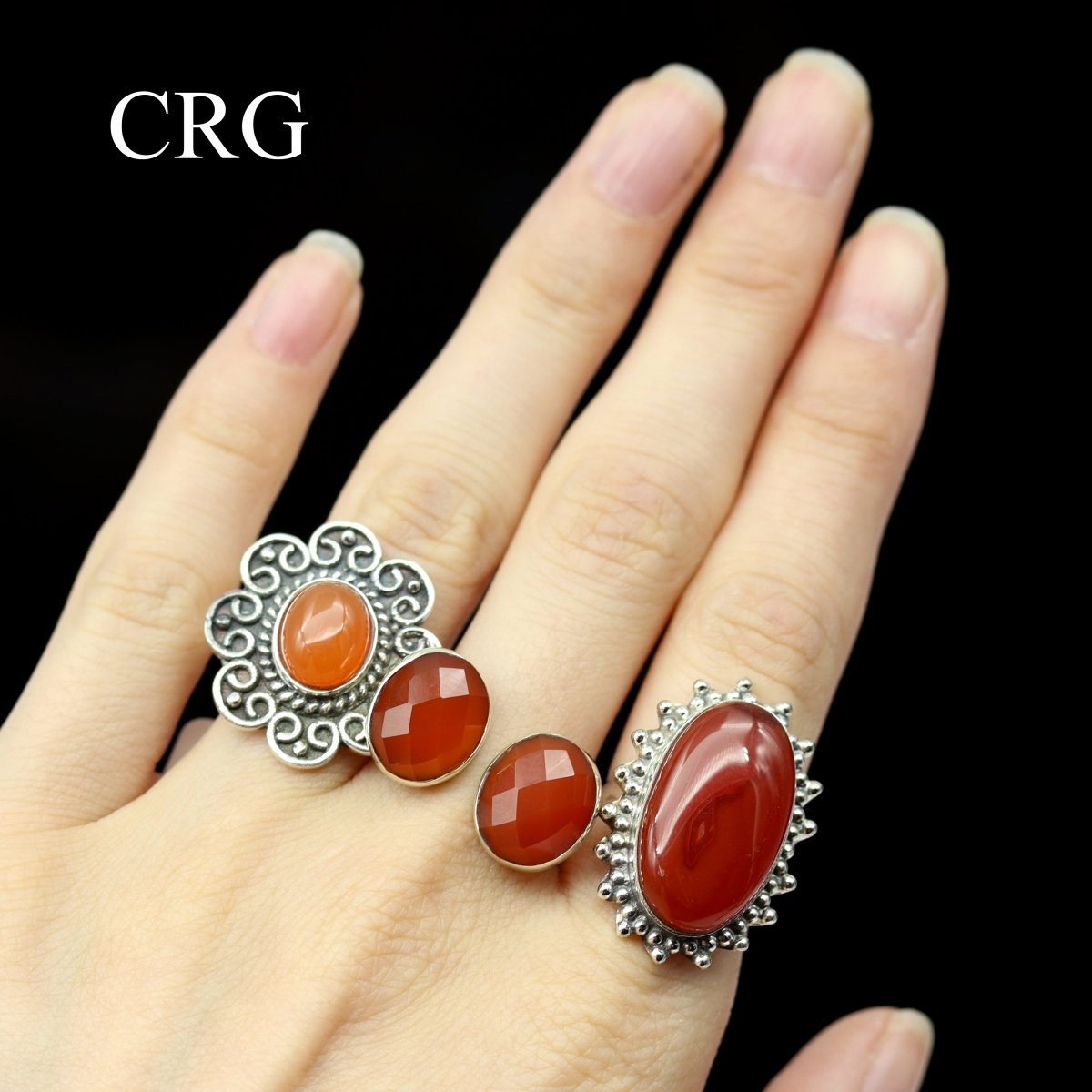 50 Gram Lot - Carnelian Sterling Silver 925 Gemstone Rings Wholesale