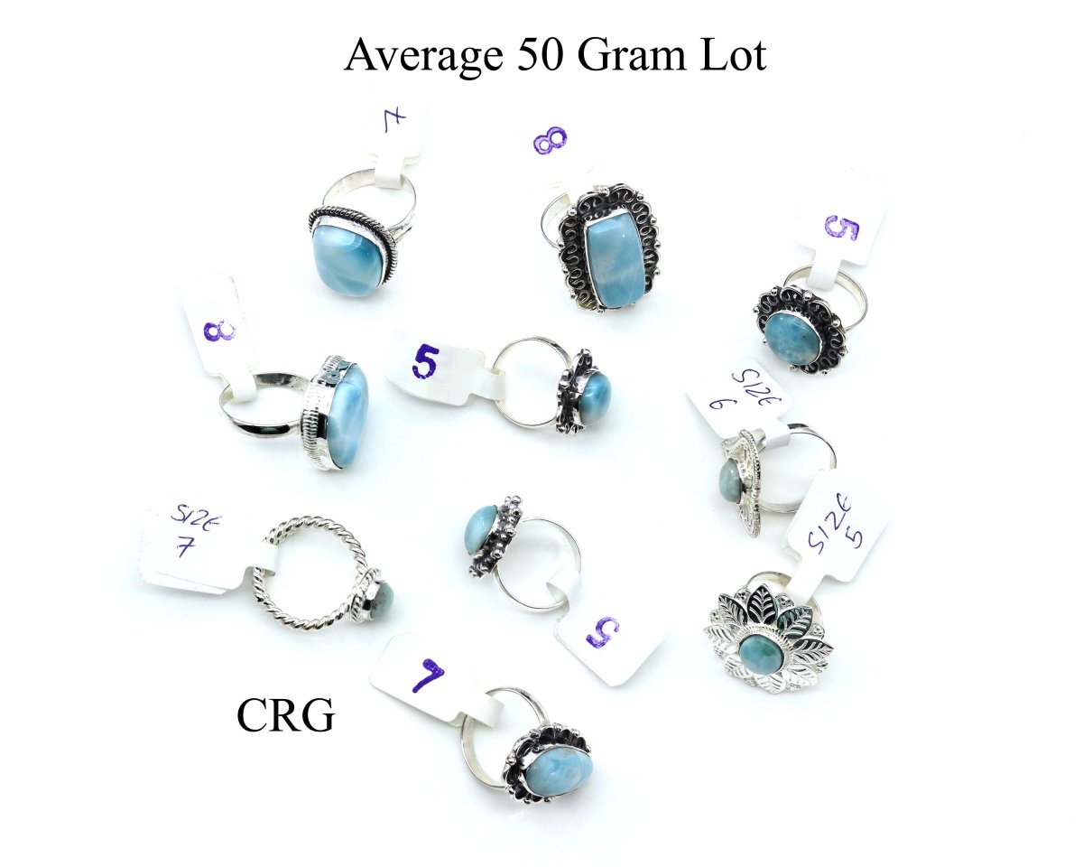 Sterling Silver 925 Gemstone Rings (50 Gram Lot) MIXED STONES