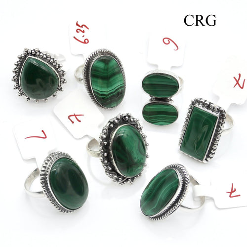 50 Gram Lot - Malachite Sterling Silver 925 Gemstone Rings Wholesale