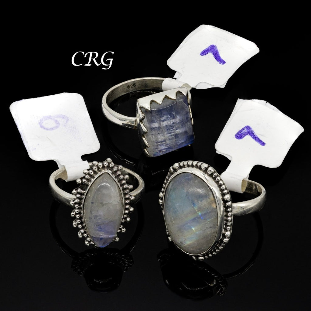 50 Gram Lot - RAINBOW MOONSTONE Sterling Silver 925 Gemstone Rings Wholesale