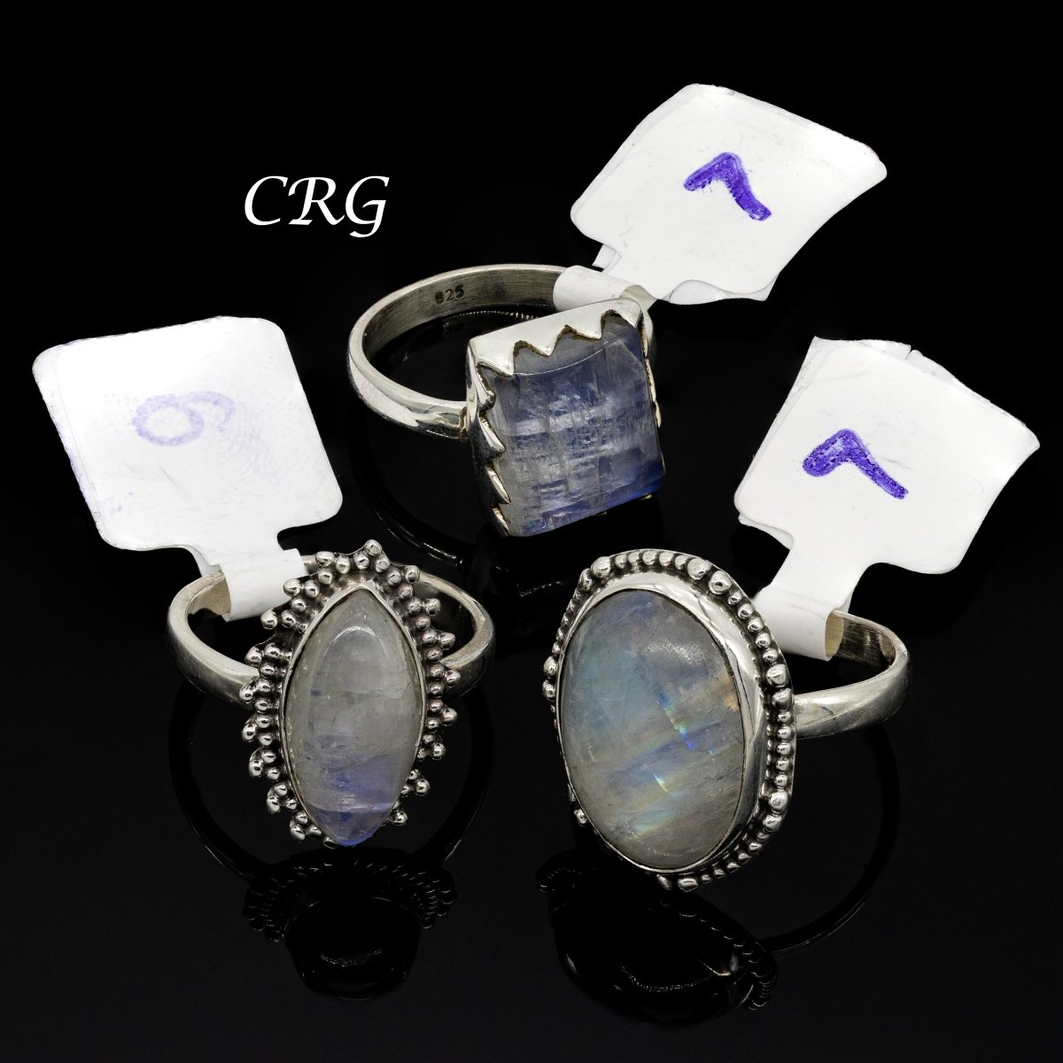 50 Gram Lot - RAINBOW MOONSTONE Sterling Silver 925 Gemstone Rings Wholesale