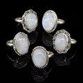 50 Gram Lot - RAINBOW MOONSTONE Sterling Silver 925 Gemstone Rings Wholesale