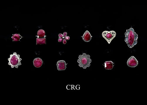 50 Gram Lot - RUBY Sterling Silver 925 Gemstone Rings Wholesale