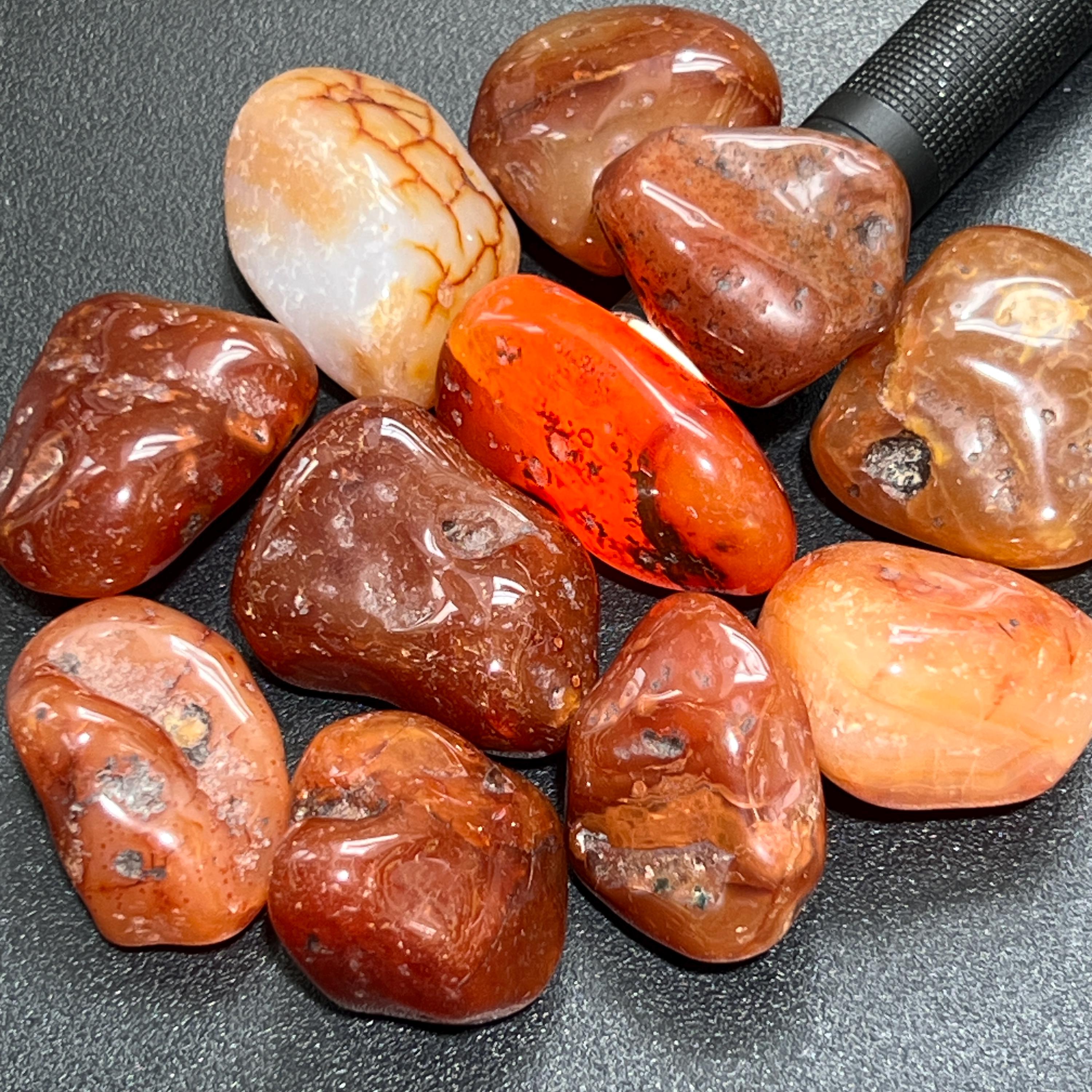 Large Carnelian Red Agate Crystal Tumbled Stones (By The Piece or Pound)