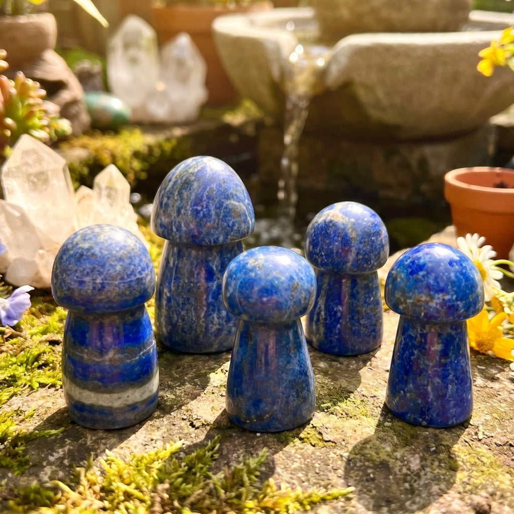 Blue Lapis Lazuli Mushroom Carving
