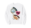Peace Love Snakes 70S Boho Serpent Sweatshirt - Trendy Graphic Unisex
