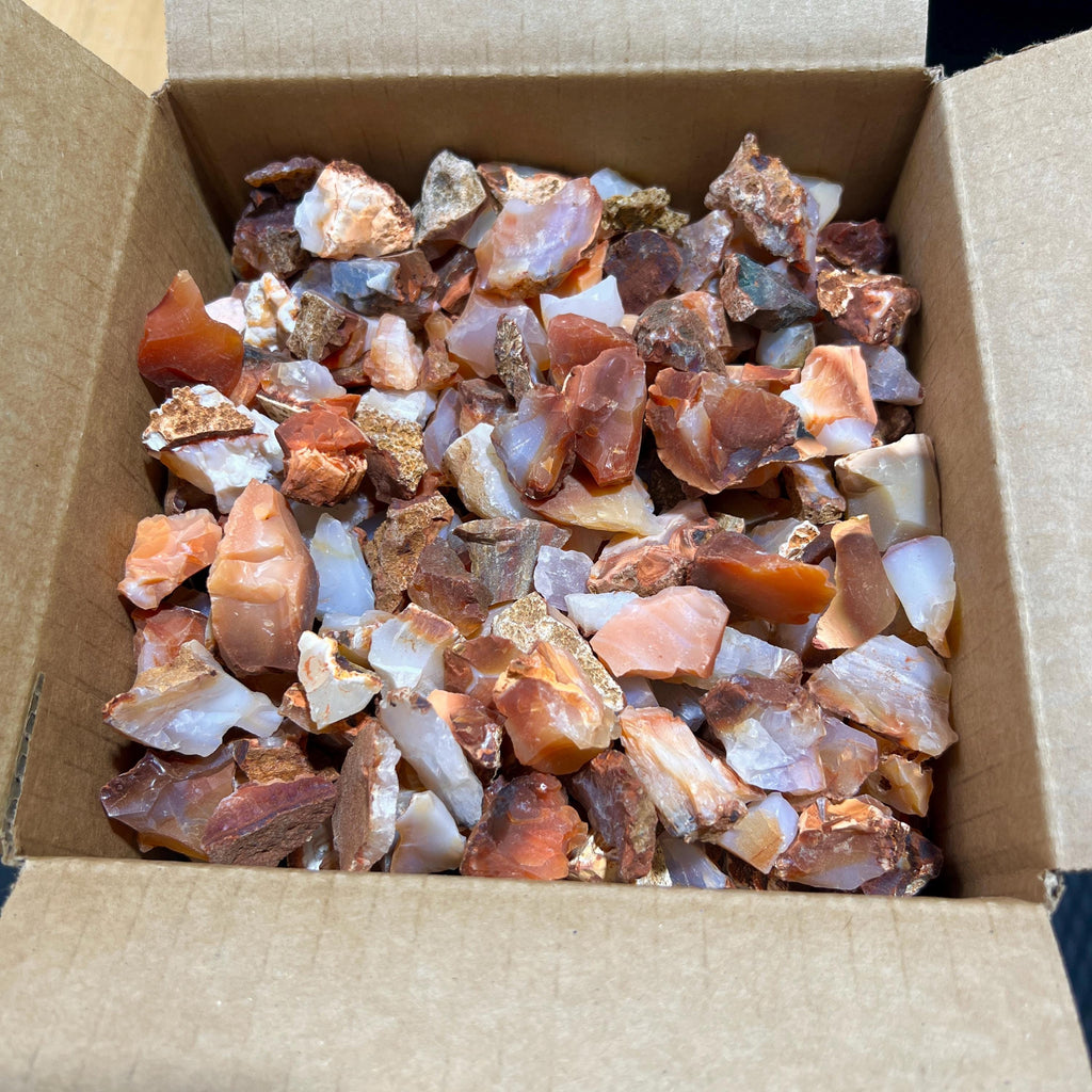 Red White Mixed Carnelian Agate Crystal Rough Raw Stones (By The Piece or Pound)