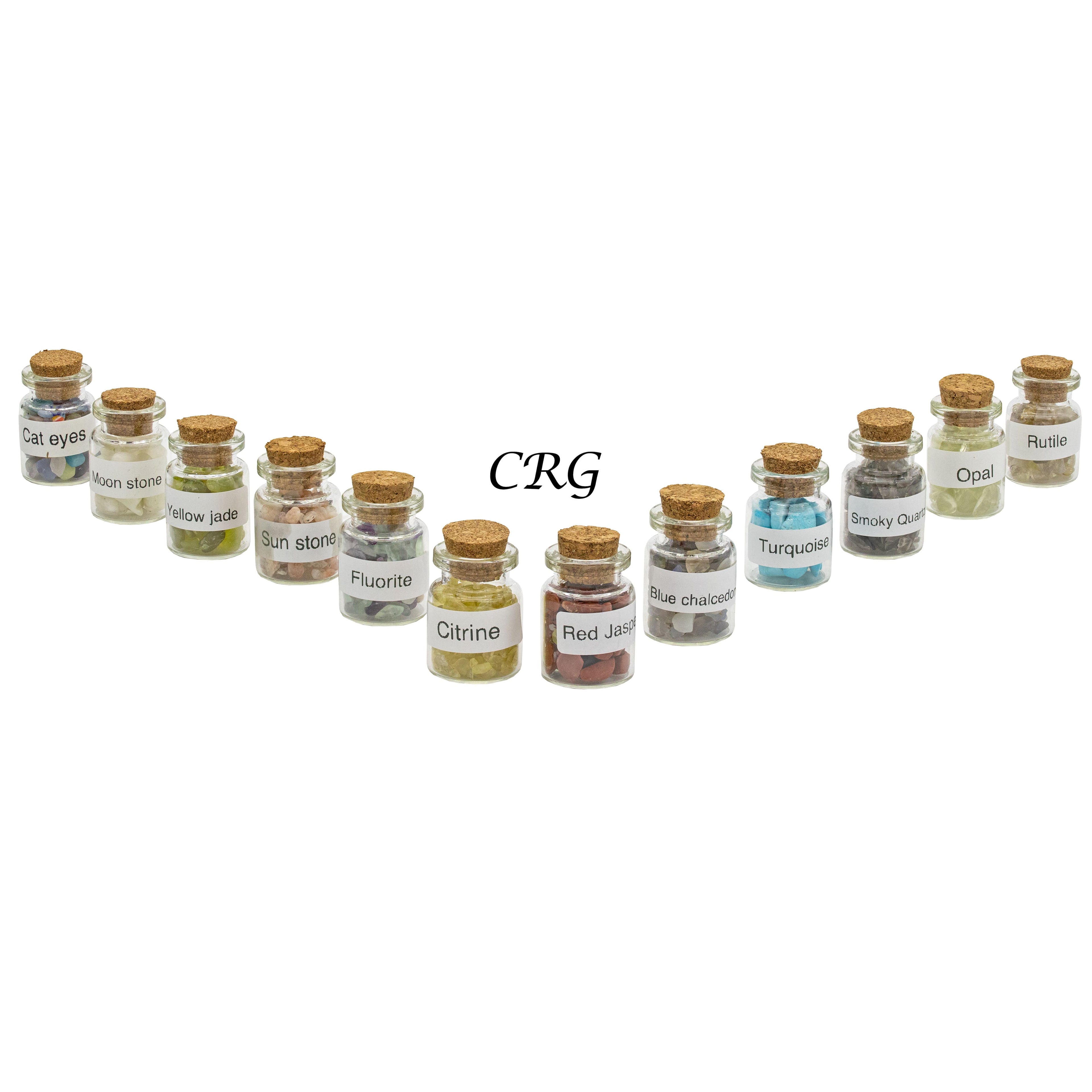 Gemstone Chips in Small Bottle (24 Pieces)(2 Sets Of 12) Assorted Crystal Confetti