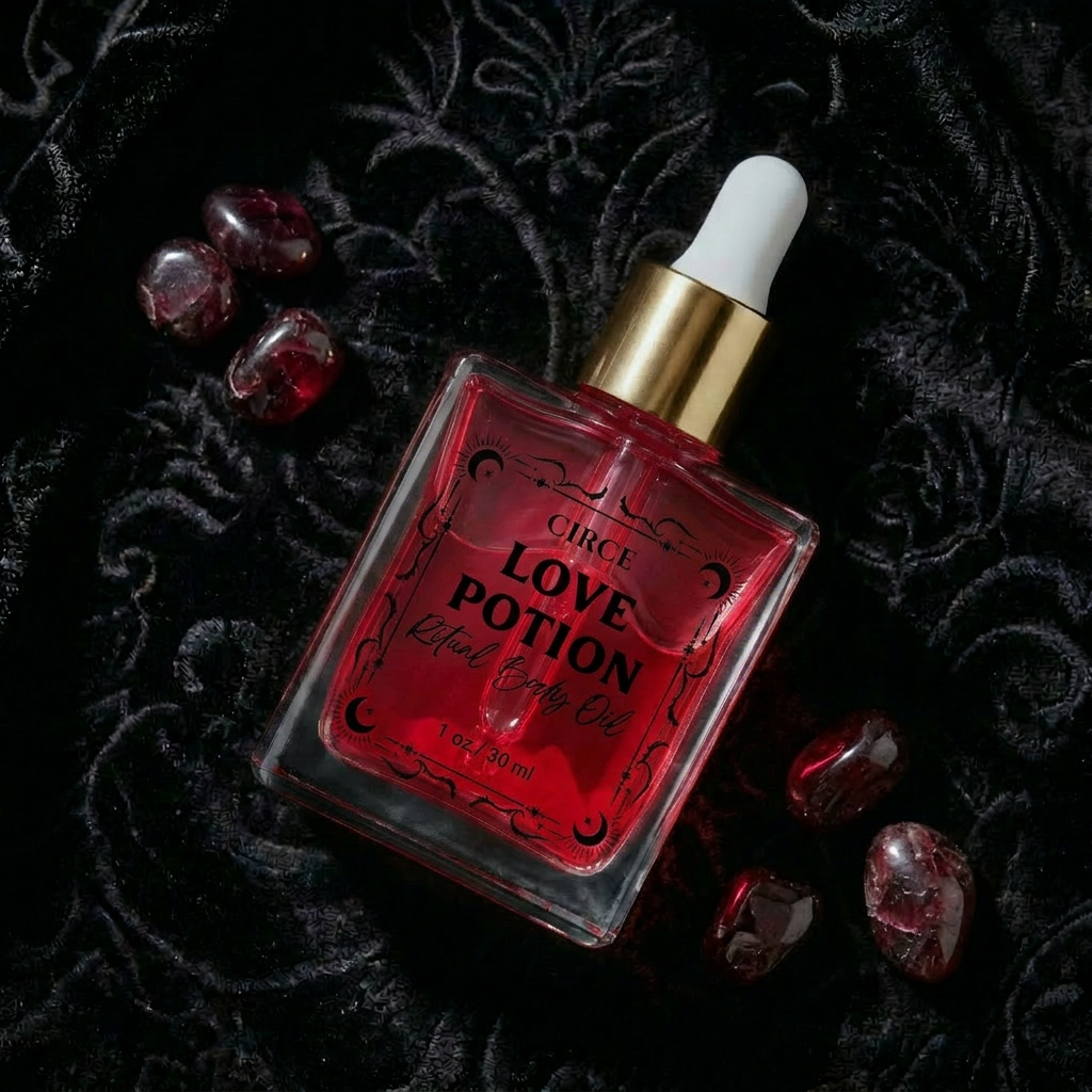 Love Potion Ritual Body Oil — Attraction & Self-Love Oil with Garnet