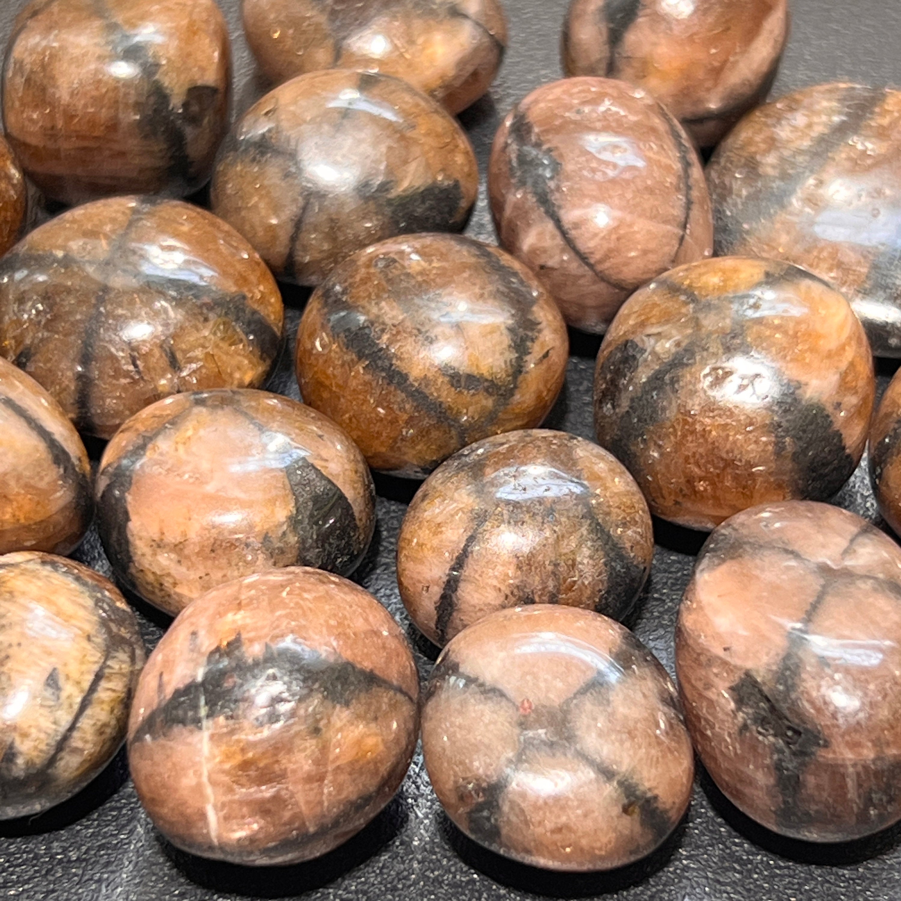 Extra Quality Chiastolite Cross Tumbled Stones (By The Piece or Pound)