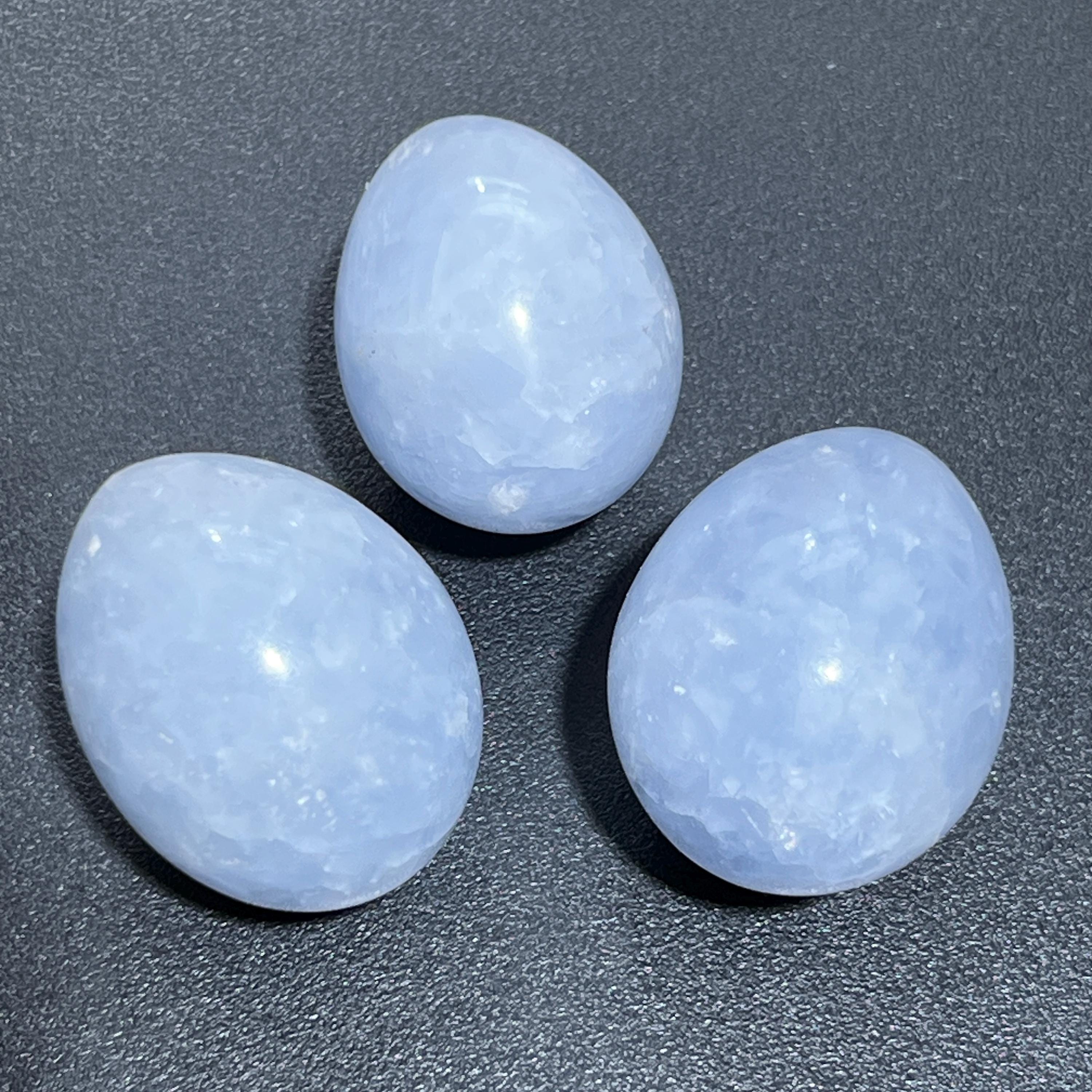 Blue Calcite Crystal Egg Carving