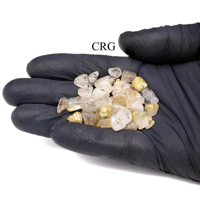 Tumbled Gold Rutilated Quartz Confetti Chips / 4-7mm AVG - 1 KILO LOT