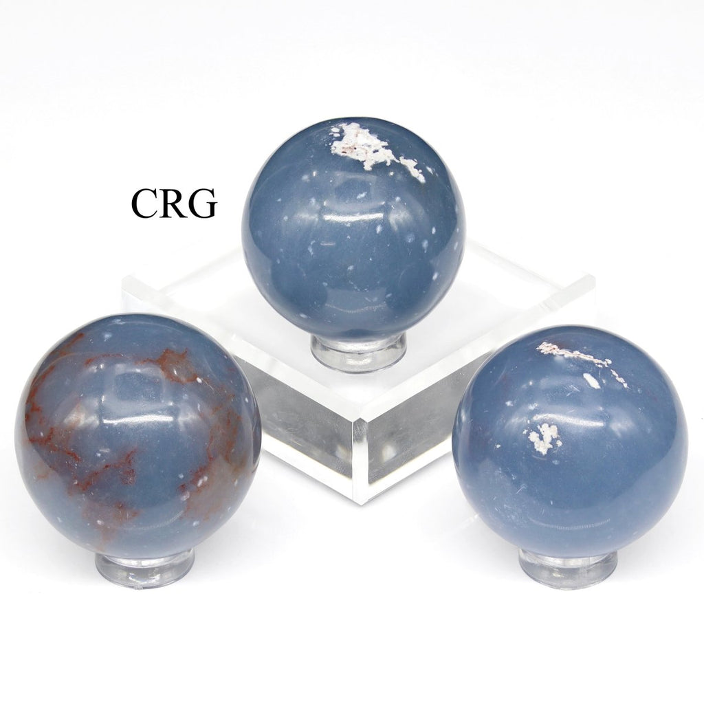 Angelite Small Polished Sphere (1 Piece) (Size 30 To 40 mm) Hand Carved Gemstone Decor