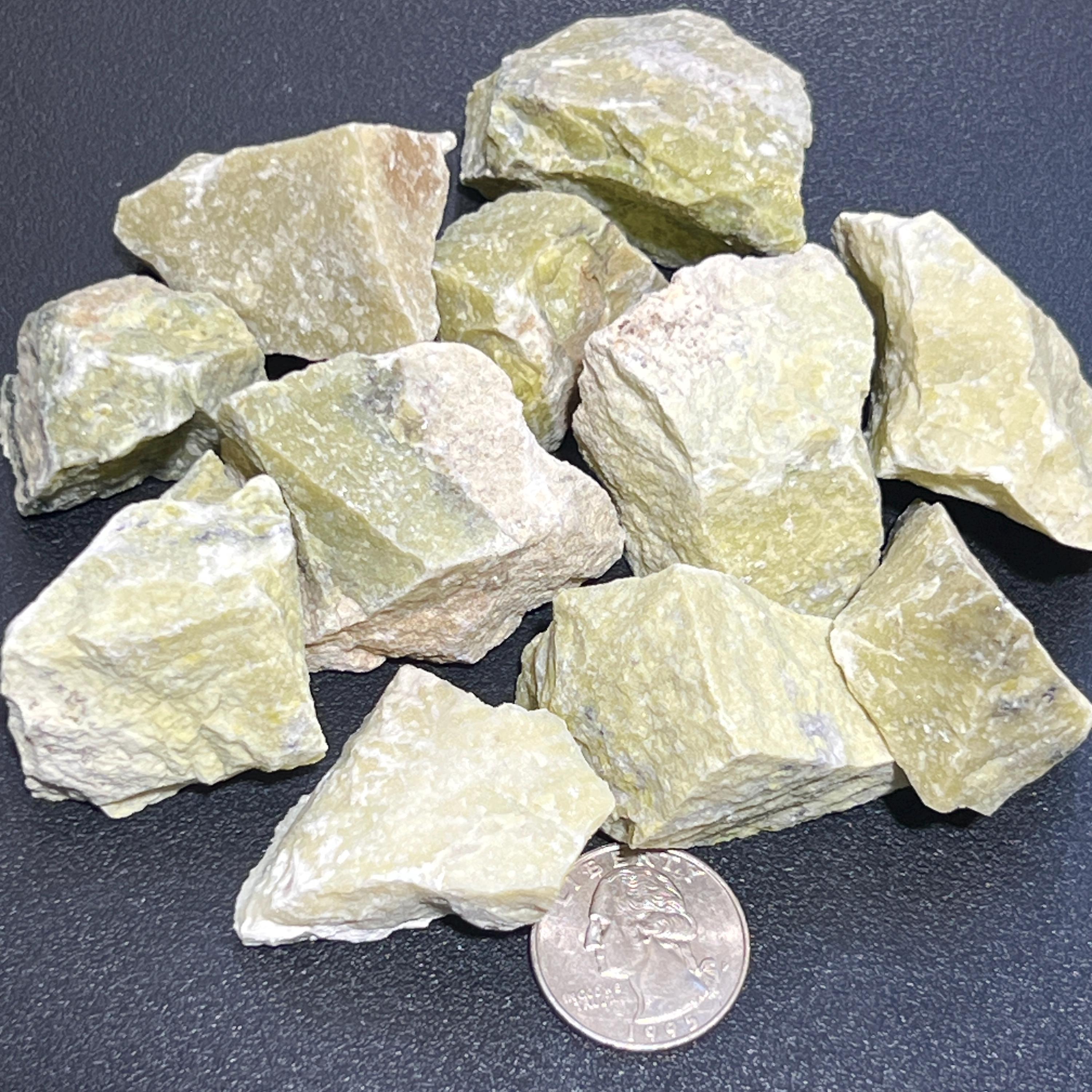 Yellow Green Serpentine Rough Raw Stones (By The Piece or Pound) Wholesale