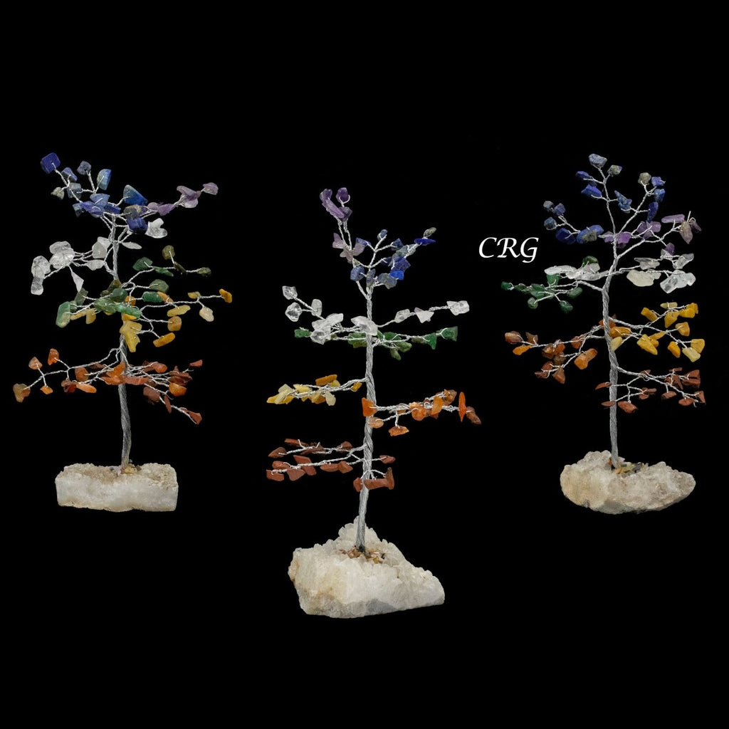 7 Stone 100 Chip Tree with Cluster Base and Silver Wire 6 Inches (1 Piece)