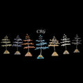 7 Stone 100 Chip Trees with Orgone Pyramid Bases and Silver Wire 7 Inches(7 Pieces)