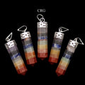 7 Stone Pencil Point Pendant with Silver Plating (5 Pieces) Size 2 Inches Crystal Jewelry Charm