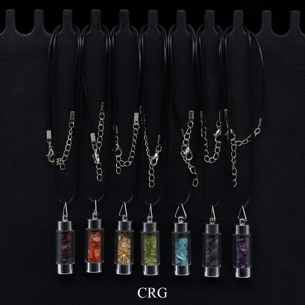 7 Stone Chip Bottle Necklace Set (20 Inches) (7 Pieces)