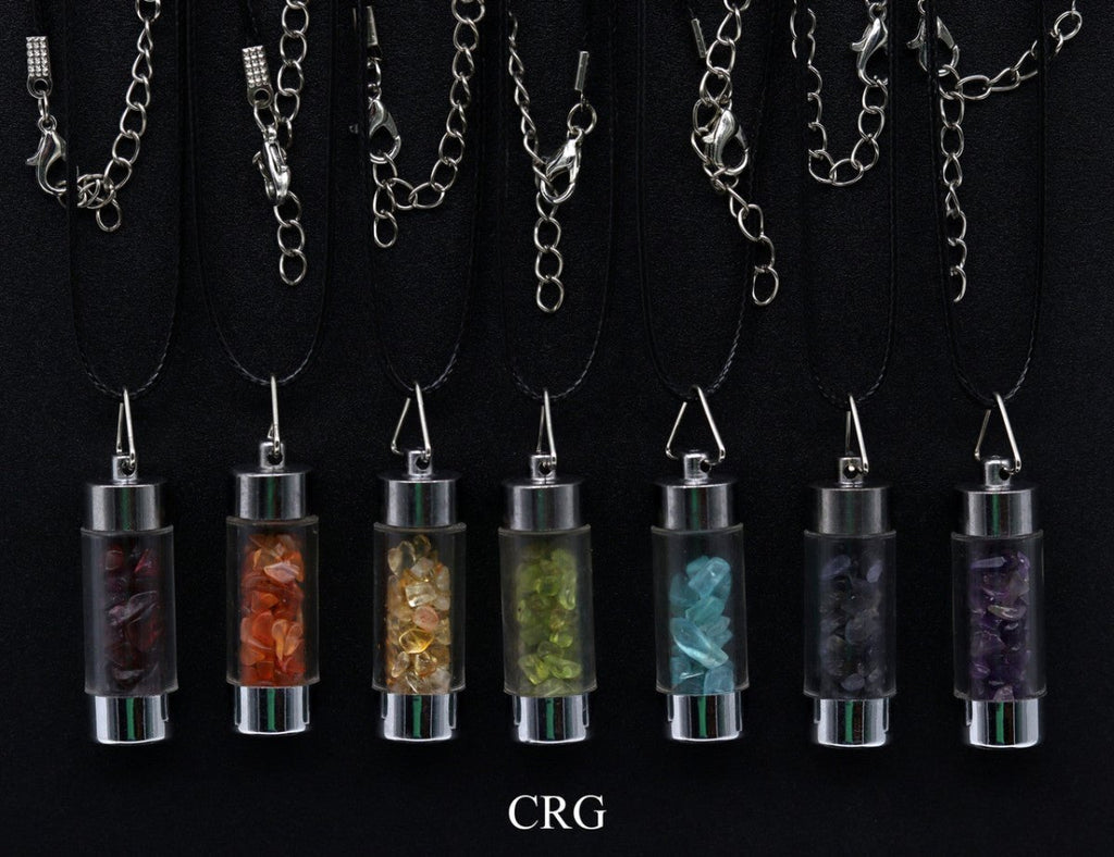7 Stone Chip Bottle Necklace Set (20 Inches) (7 Pieces)
