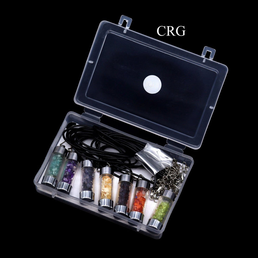 7 Stone Chip Bottle Necklace Set (20 Inches) (7 Pieces)