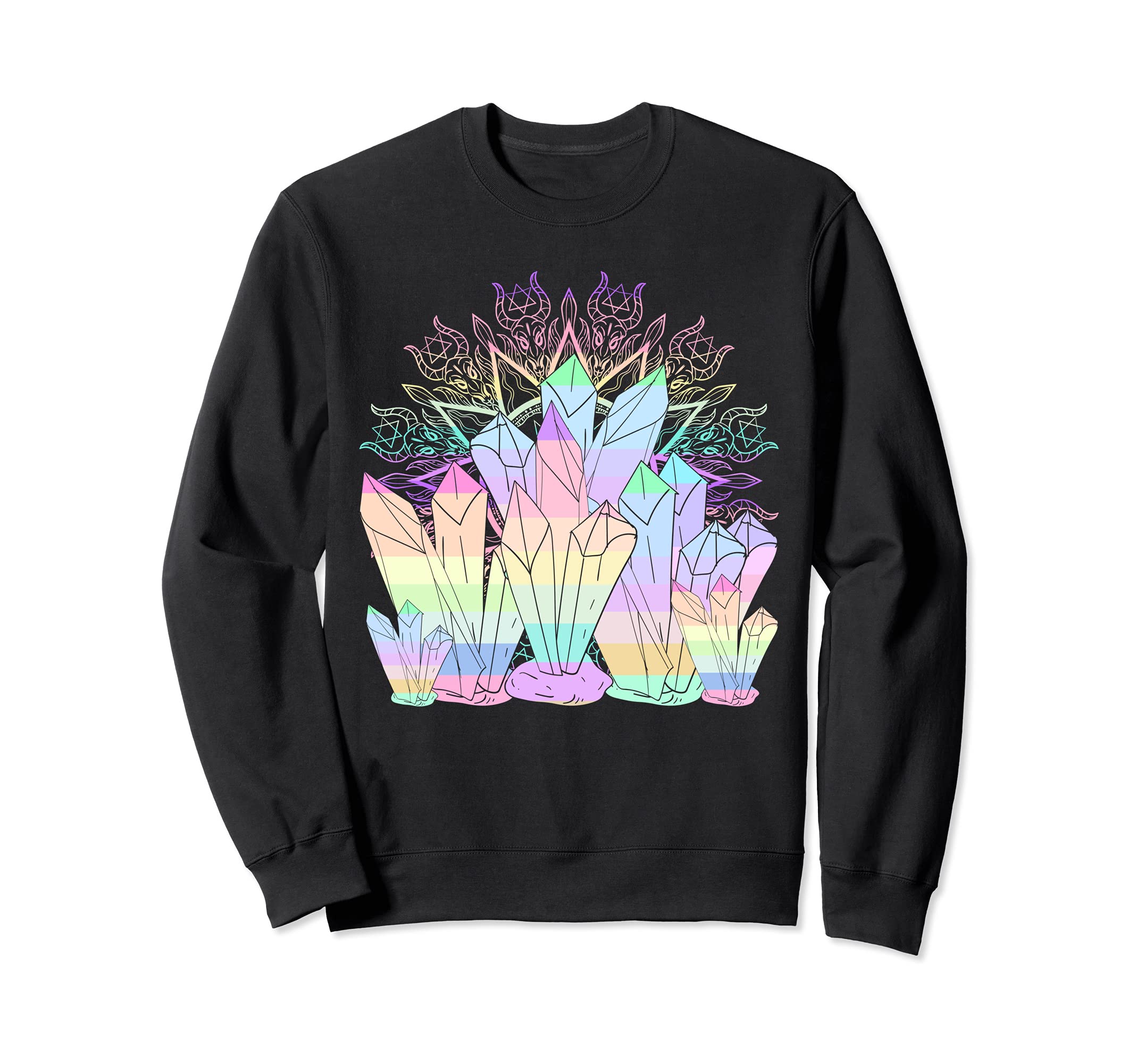 Crystals Pagan Occult Sweatshirt - Fun Novelty Design for Adults